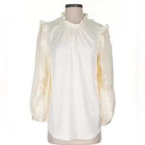 JCrew Women’s Cream Ruffle Blouse
